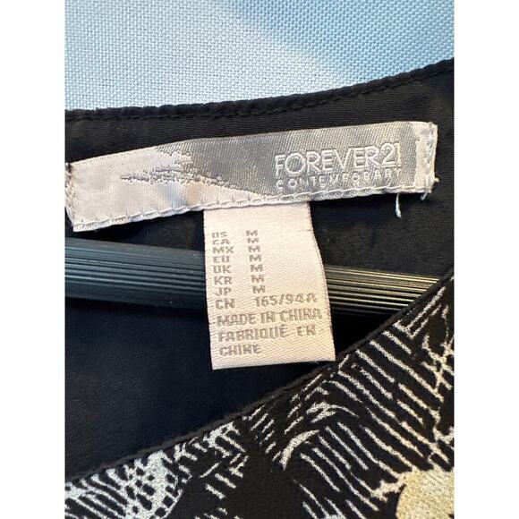 Forever 21 Contemporary Black Floral Minidress Size M - Picture 4 of 7